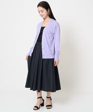 F6SGA18230 MICHEL KLEIN(小さいサイズ)(メゾン ドゥ サンク) [小さいサイズ]Vネックニットカーディガン(アンサンブル対応) ネイビー
