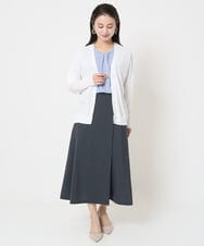 F6SGA18230 MICHEL KLEIN(小さいサイズ)(メゾン ドゥ サンク) [小さいサイズ]Vネックニットカーディガン(アンサンブル対応) ネイビー