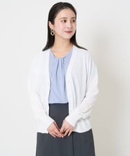 F6SGA18230 MICHEL KLEIN(小さいサイズ)(メゾン ドゥ サンク) [小さいサイズ]Vネックニットカーディガン(アンサンブル対応) ネイビー