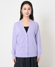 F6SGA18230 MICHEL KLEIN(小さいサイズ)(メゾン ドゥ サンク) [小さいサイズ]Vネックニットカーディガン(アンサンブル対応) ネイビー
