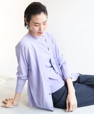 F6SGA18230 MICHEL KLEIN(小さいサイズ)(メゾン ドゥ サンク) [小さいサイズ]Vネックニットカーディガン(アンサンブル対応) ラベンダー