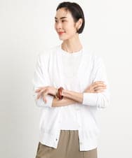 F6SGA18230 MICHEL KLEIN(小さいサイズ)(メゾン ドゥ サンク) [小さいサイズ]Vネックニットカーディガン(アンサンブル対応) ホワイト