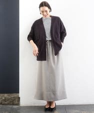 F6SGD10200 MICHEL KLEIN(小さいサイズ)(メゾン ドゥ サンク) [小さいサイズ]ドルマンスリーブ トッパーカーディガン カーキ