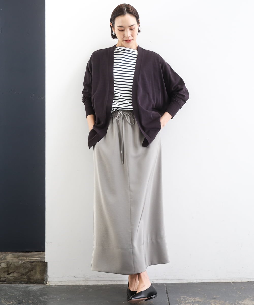 F6SGD10200 MICHEL KLEIN(小さいサイズ)(メゾン ドゥ サンク) [小さいサイズ]ドルマンスリーブ トッパーカーディガン カーキ