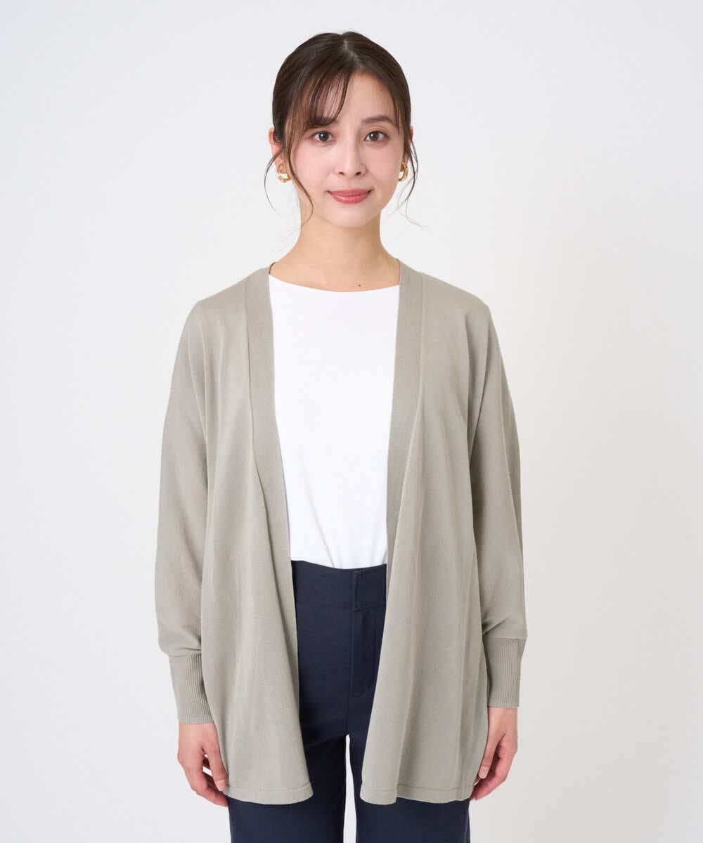 F6SGD10200 MICHEL KLEIN(小さいサイズ)(メゾン ドゥ サンク) [小さいサイズ]ドルマンスリーブ トッパーカーディガン カーキ