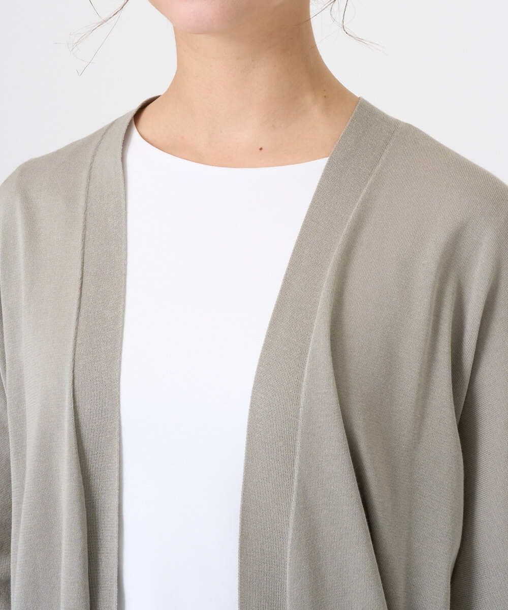 F6SGD10200 MICHEL KLEIN(小さいサイズ)(メゾン ドゥ サンク) [小さいサイズ]ドルマンスリーブ トッパーカーディガン カーキ