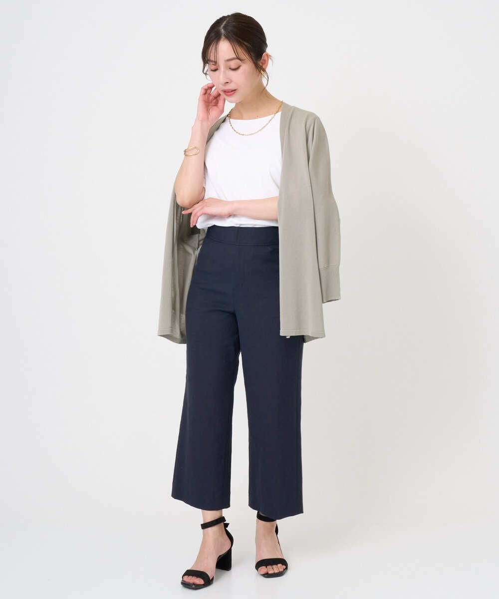 F6SGD10200 MICHEL KLEIN(小さいサイズ)(メゾン ドゥ サンク) [小さいサイズ]ドルマンスリーブ トッパーカーディガン カーキ