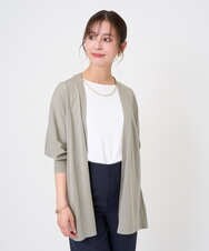 F6SGD10200 MICHEL KLEIN(小さいサイズ)(メゾン ドゥ サンク) [小さいサイズ]ドルマンスリーブ トッパーカーディガン カーキ