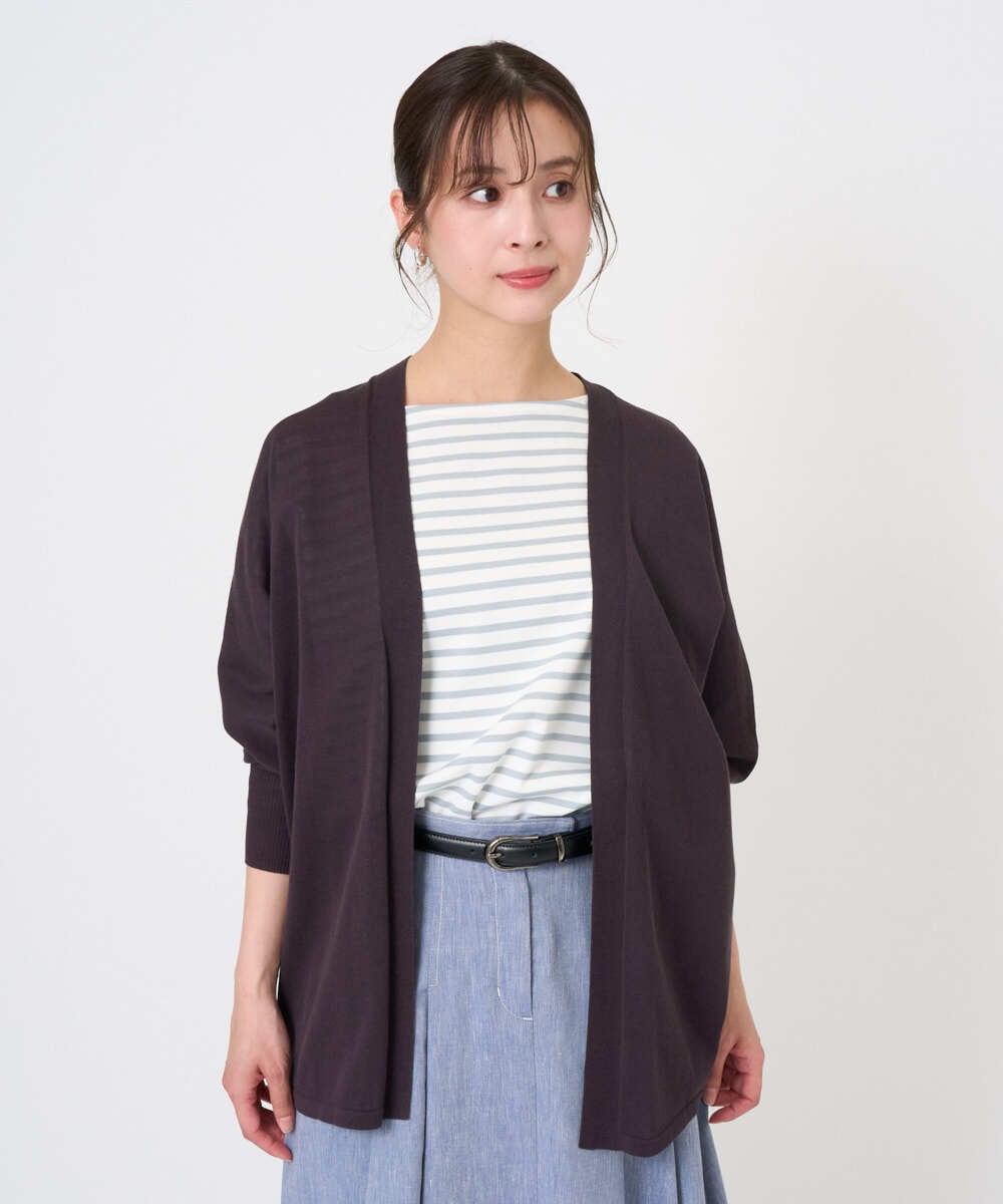 F6SGD10200 MICHEL KLEIN(小さいサイズ)(メゾン ドゥ サンク) [小さいサイズ]ドルマンスリーブ トッパーカーディガン カーキ