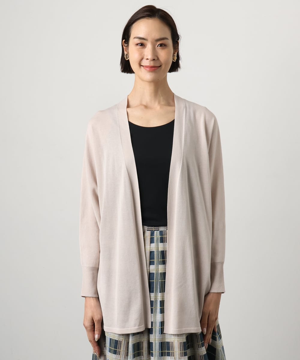 F6SGD10200 MICHEL KLEIN(小さいサイズ)(メゾン ドゥ サンク) [小さいサイズ]ドルマンスリーブ トッパーカーディガン カーキ