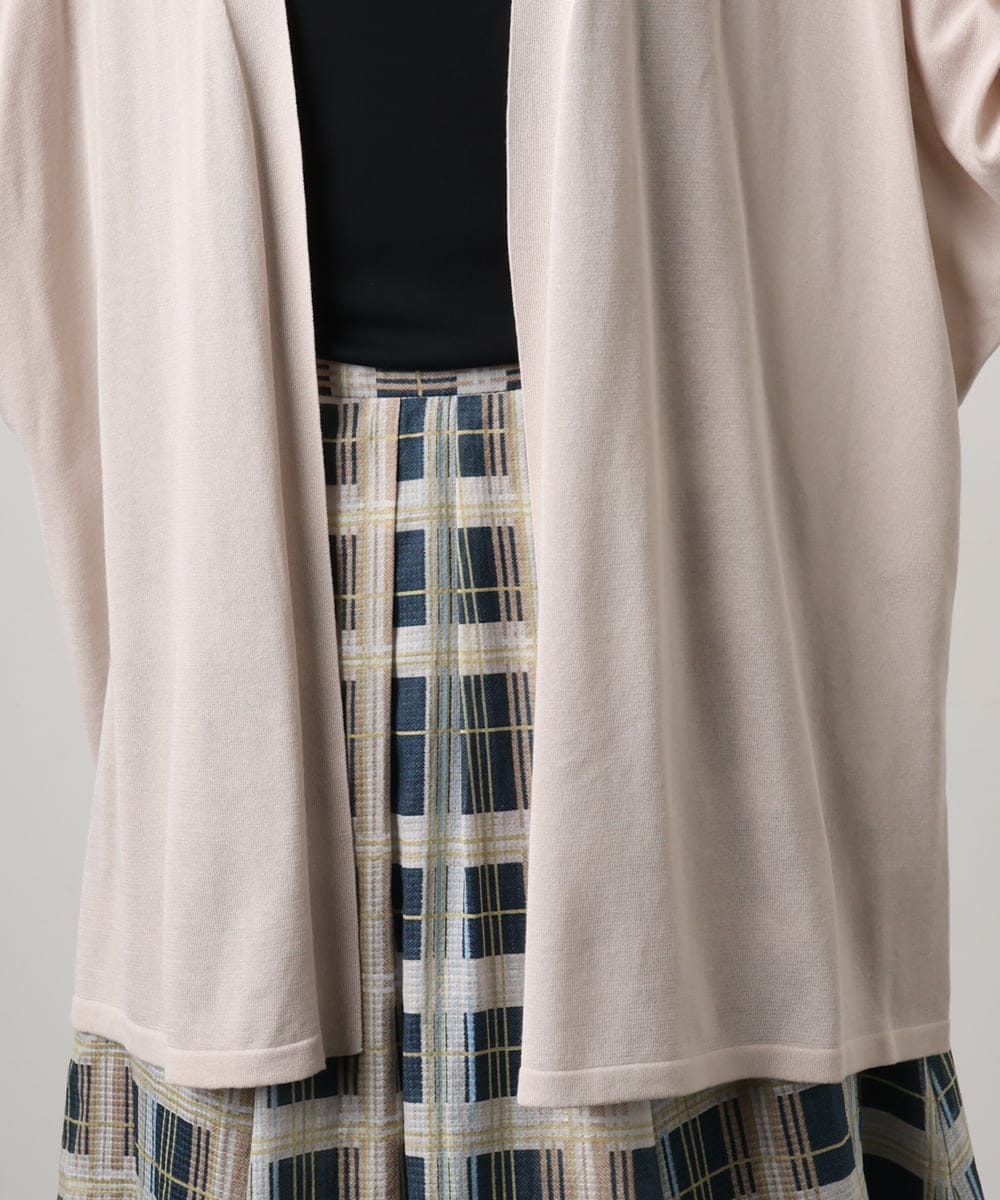 F6SGD10200 MICHEL KLEIN(小さいサイズ)(メゾン ドゥ サンク) [小さいサイズ]ドルマンスリーブ トッパーカーディガン カーキ