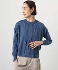 F6SGD24230 MICHEL KLEIN(小さいサイズ)(メゾン ドゥ サンク) [小さいサイズ][アンサンブル対応]シアーカーディガン ブルー