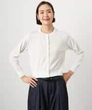 F6SGD24230 MICHEL KLEIN(小さいサイズ)(メゾン ドゥ サンク) [小さいサイズ][アンサンブル対応]シアーカーディガン アイボリー