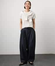 F6SGD24230 MICHEL KLEIN(小さいサイズ)(メゾン ドゥ サンク) [小さいサイズ][アンサンブル対応]シアーカーディガン アイボリー