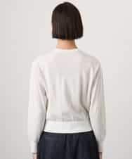 F6SGD24230 MICHEL KLEIN(小さいサイズ)(メゾン ドゥ サンク) [小さいサイズ][アンサンブル対応]シアーカーディガン アイボリー