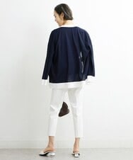 F6SGS26230 MICHEL KLEIN(小さいサイズ)(メゾン ドゥ サンク) [小さいサイズ]Vネックメタルボタンロングカーディガン（アンサンブル対応） ネイビー(57)