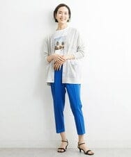 F6SGS26230 MICHEL KLEIN(小さいサイズ)(メゾン ドゥ サンク) [小さいサイズ]Vネックメタルボタンロングカーディガン（アンサンブル対応） ネイビー(57)