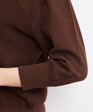 F6SGS30210 MICHEL KLEIN(小さいサイズ)(メゾン ドゥ サンク) [小さいサイズ]フィッシュネットVネックカーディガン（アンサンブル対応） ブラウン(87)