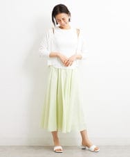 F6SGS30210 MICHEL KLEIN(小さいサイズ)(メゾン ドゥ サンク) [小さいサイズ]フィッシュネットVネックカーディガン（アンサンブル対応） ブラウン(87)