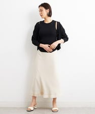 F6SGS30210 MICHEL KLEIN(小さいサイズ)(メゾン ドゥ サンク) [小さいサイズ]フィッシュネットVネックカーディガン（アンサンブル対応） ブラウン(87)