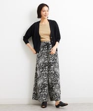 F6SGS30210 MICHEL KLEIN(小さいサイズ)(メゾン ドゥ サンク) [小さいサイズ]フィッシュネットVネックカーディガン（アンサンブル対応） ブラウン(87)