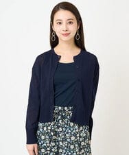 F6SGV32230 MICHEL KLEIN(小さいサイズ)(メゾン ドゥ サンク) [小さいサイズ]ドライタッチシアーカーディガン ライトブルー(53)