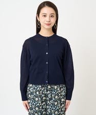 F6SGV32230 MICHEL KLEIN(小さいサイズ)(メゾン ドゥ サンク) [小さいサイズ]ドライタッチシアーカーディガン ライトブルー(53)
