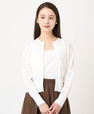 F6SGV32230 MICHEL KLEIN(小さいサイズ)(メゾン ドゥ サンク) [小さいサイズ]ドライタッチシアーカーディガン ホワイト(90)