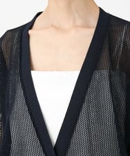 F6SHA01240 MICHEL KLEIN(小さいサイズ)(メゾン ドゥ サンク) [小さいサイズ]メッシュカーディガン(ホールガーメント) ネイビー