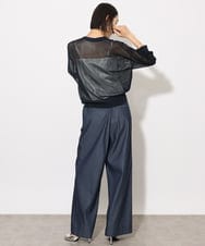 F6SHA01240 MICHEL KLEIN(小さいサイズ)(メゾン ドゥ サンク) [小さいサイズ]メッシュカーディガン(ホールガーメント) ネイビー