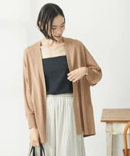 F6SJV10199 MICHEL KLEIN(小さいサイズ)(メゾン ドゥ サンク) [小さいサイズ]ドルマンスリーブロングカーディガン ベージュ