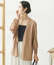 F6SJV10199 MICHEL KLEIN(小さいサイズ)(メゾン ドゥ サンク) [小さいサイズ]ドルマンスリーブロングカーディガン ダークグレー
