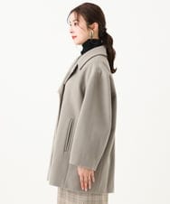 F6UAA52530 MICHEL KLEIN(小さいサイズ)(メゾン ドゥ サンク) [小さいサイズ]Super100ウールビーバーPコート カーキ