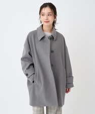 F6UAD01550 MICHEL KLEIN(小さいサイズ)(メゾン ドゥ サンク) [小さいサイズ]スーパー100sウールステンカラーコート ブラック