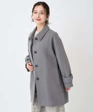 F6UAD01550 MICHEL KLEIN(小さいサイズ)(メゾン ドゥ サンク) [小さいサイズ]スーパー100sウールステンカラーコート ブラック