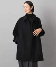 F6UAD01550 MICHEL KLEIN(小さいサイズ)(メゾン ドゥ サンク) [小さいサイズ]スーパー100’sウールステンカラーコート ブラック