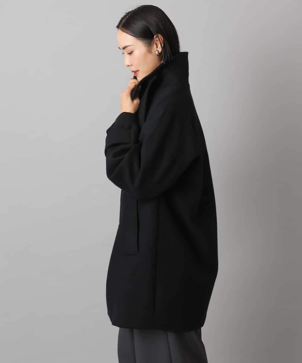 F6UAD01550 MICHEL KLEIN(小さいサイズ)(メゾン ドゥ サンク) [小さいサイズ]スーパー100’sウールステンカラーコート ブラック