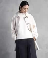 F6UAD01550 MICHEL KLEIN(小さいサイズ)(メゾン ドゥ サンク) [小さいサイズ]スーパー100’sウールステンカラーコート ブラック