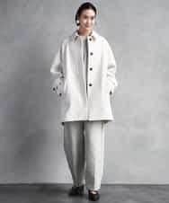 F6UAD01550 MICHEL KLEIN(小さいサイズ)(メゾン ドゥ サンク) [小さいサイズ]スーパー100’sウールステンカラーコート ブラック