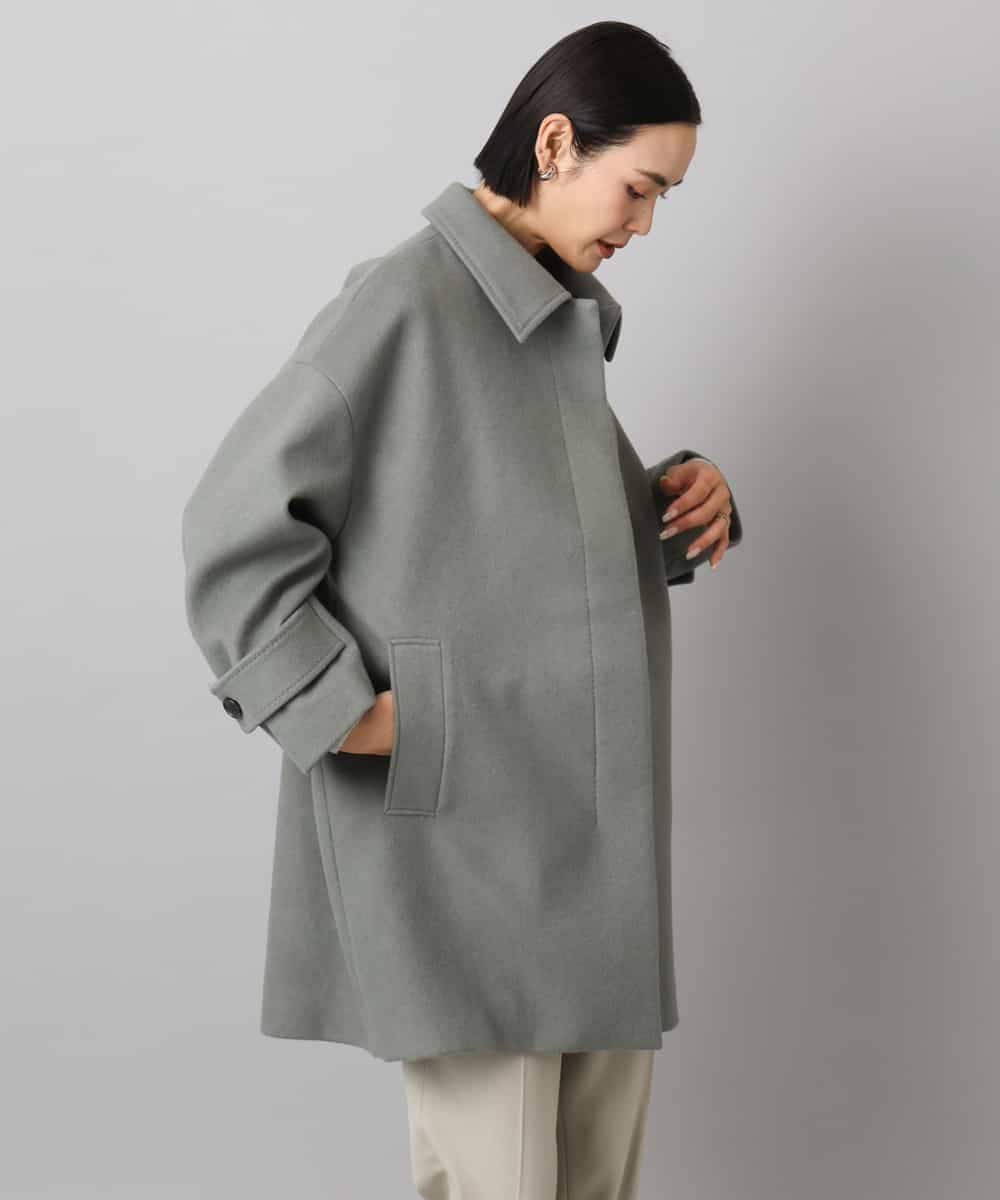 F6UAD01550 MICHEL KLEIN(小さいサイズ)(メゾン ドゥ サンク) [小さいサイズ]スーパー100’sウールステンカラーコート ブラック