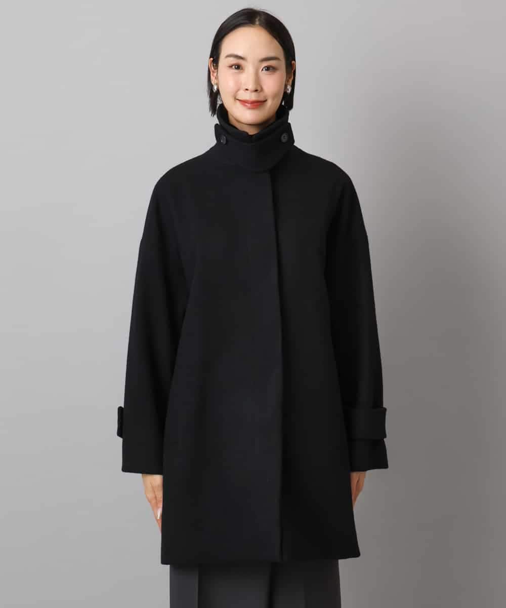 F6UAD01550 MICHEL KLEIN(小さいサイズ)(メゾン ドゥ サンク) [小さいサイズ]スーパー100’sウールステンカラーコート ブラック