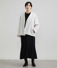 F6UAV43390 MICHEL KLEIN(小さいサイズ)(メゾン ドゥ サンク) [小さいサイズ]モヘアシャギーノーカラーコート ブルー(55)