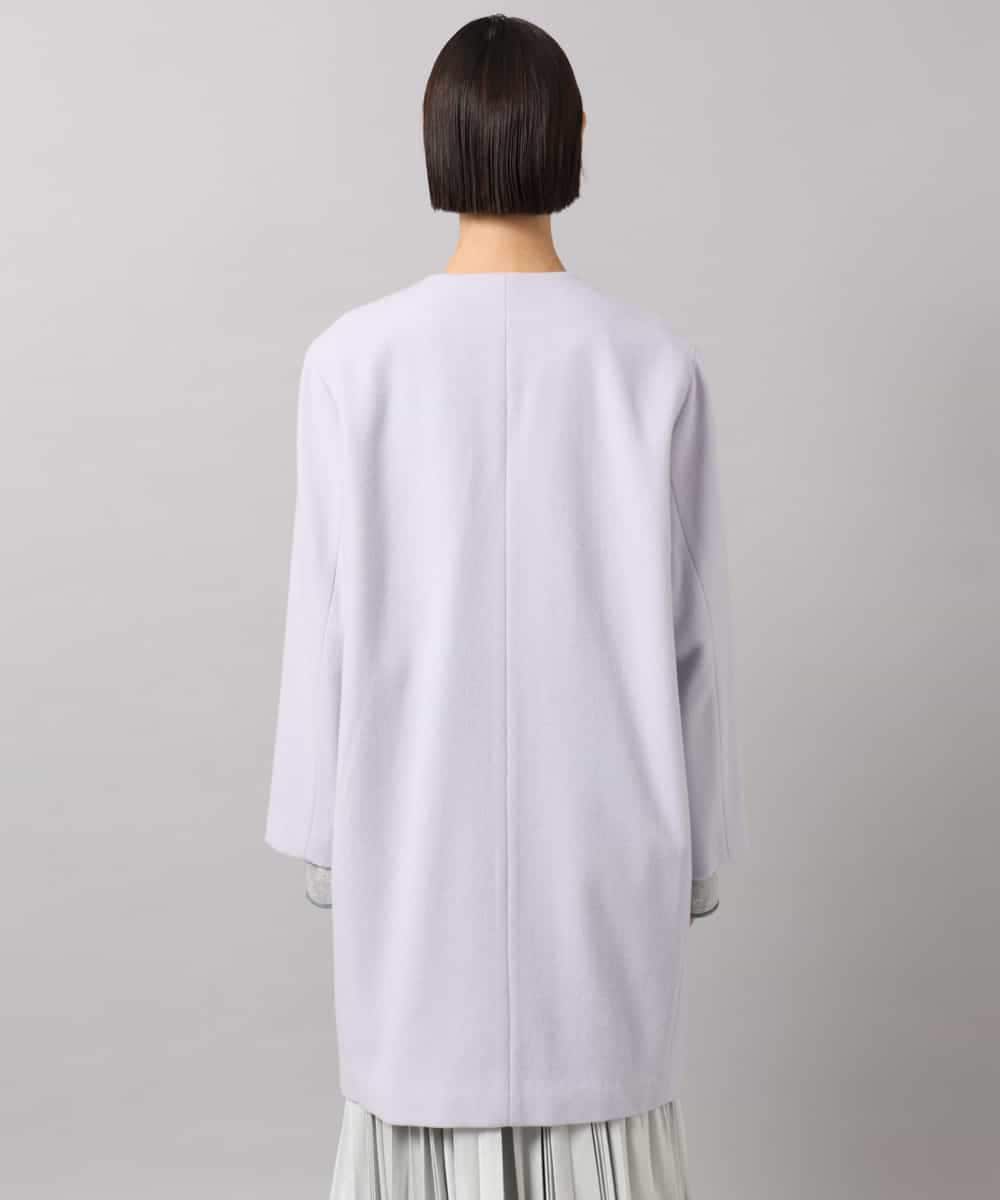 F6UBG53610 MICHEL KLEIN(小さいサイズ)(メゾン ドゥ サンク) [小さいサイズ][マフラー付き]ノーカラーコクーンコート ラベンダー