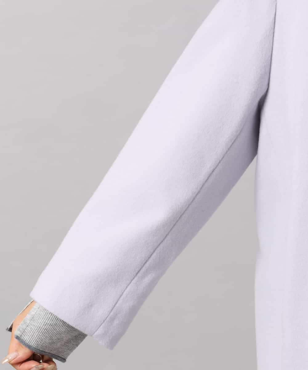 F6UBG53610 MICHEL KLEIN(小さいサイズ)(メゾン ドゥ サンク) [小さいサイズ][マフラー付き]ノーカラーコクーンコート ラベンダー