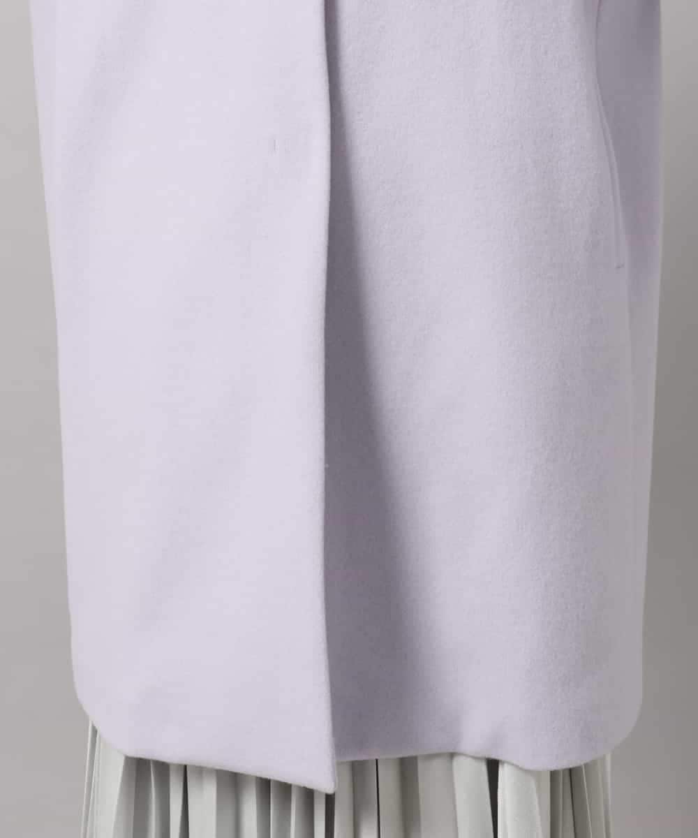 F6UBG53610 MICHEL KLEIN(小さいサイズ)(メゾン ドゥ サンク) [小さいサイズ][マフラー付き]ノーカラーコクーンコート ラベンダー