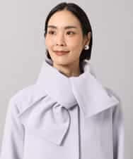 F6UBG53610 MICHEL KLEIN(小さいサイズ)(メゾン ドゥ サンク) [小さいサイズ][マフラー付き]ノーカラーコクーンコート ラベンダー