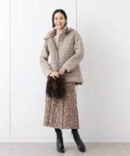F6VAA40570 MICHEL KLEIN(小さいサイズ)(メゾン ドゥ サンク) [小さいサイズ]2WAYストレッチダウンジャケット(定番人気) モカ