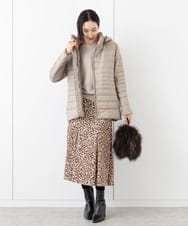 F6VAA40570 MICHEL KLEIN(小さいサイズ)(メゾン ドゥ サンク) [小さいサイズ]2WAYストレッチダウンジャケット(定番人気) モカ