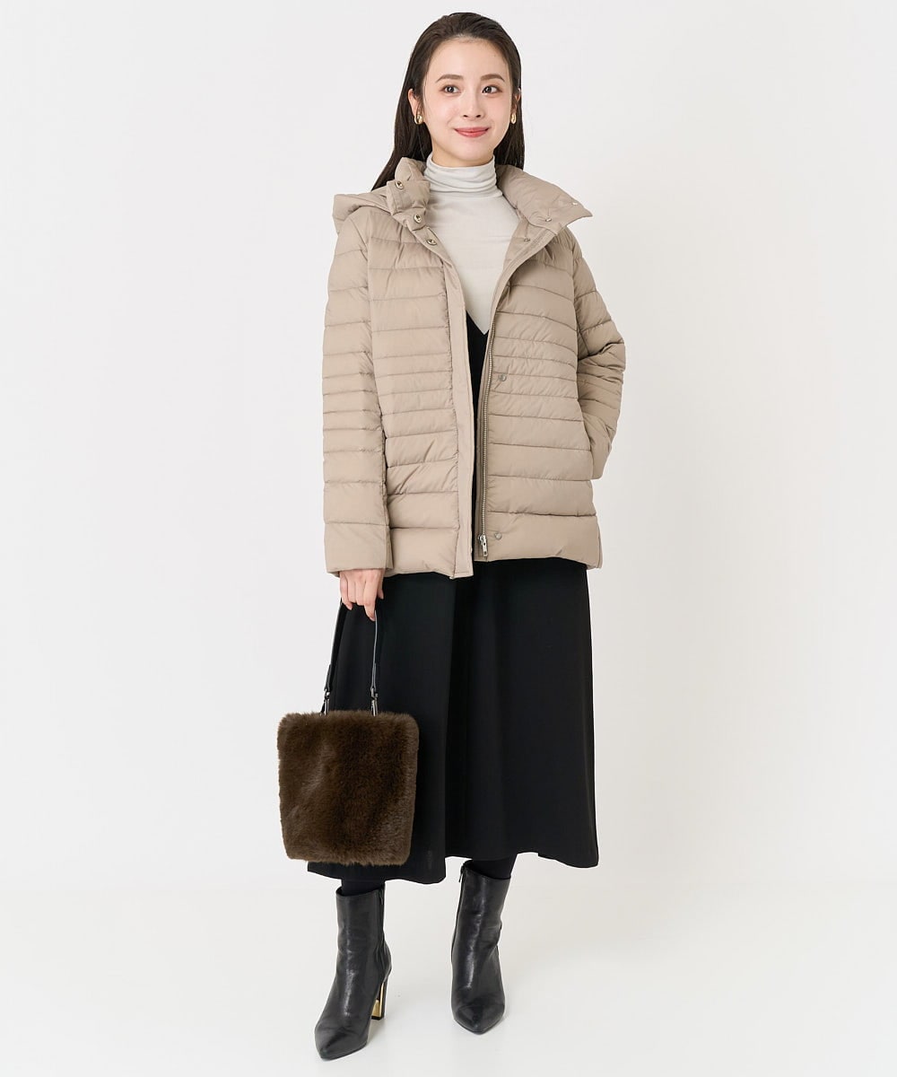 F6VAA40570 MICHEL KLEIN(小さいサイズ)(メゾン ドゥ サンク) [小さいサイズ]2WAYストレッチダウンジャケット(定番人気) モカ