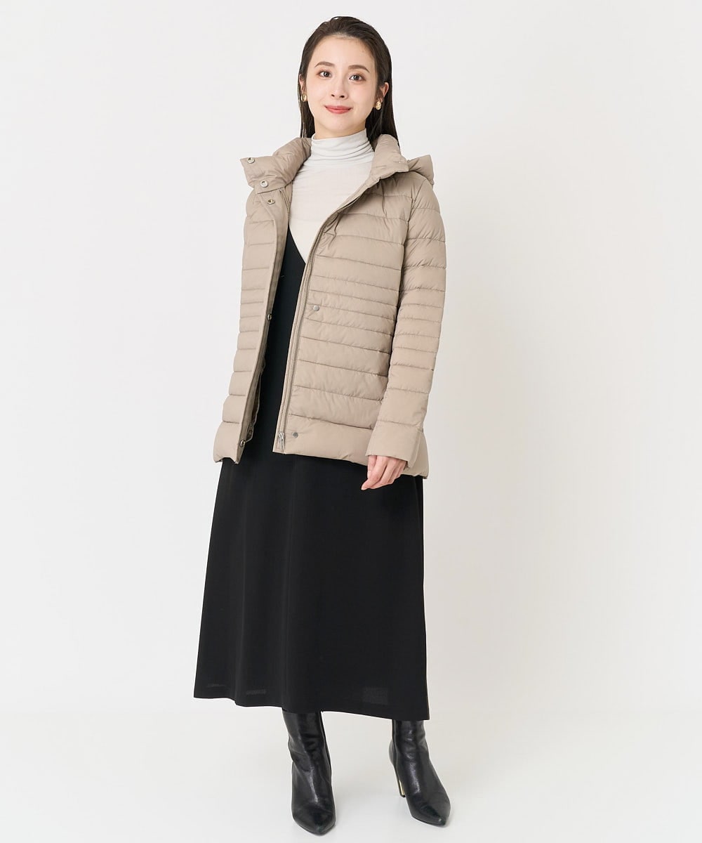 F6VAA40570 MICHEL KLEIN(小さいサイズ)(メゾン ドゥ サンク) [小さいサイズ]2WAYストレッチダウンジャケット(定番人気) モカ
